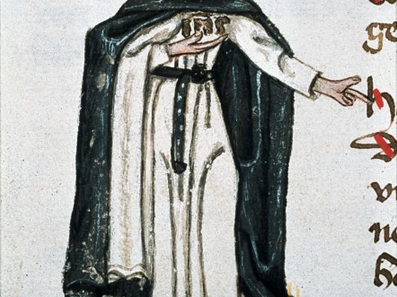 Heinrich Seuse. Bild eins der Einsiedler Handschrift (Auszug).